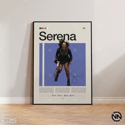Serena Williams Canvas, Tennis Canvas, Motivational Canvas, Sports Canvas, Modern Sports Art, Tennis Gifts, Minimalist C