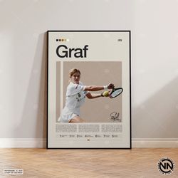 Steffi Graf Canvas, Tennis Canvas, Motivational Canvas, Sports Canvas, Modern Sports Art, Tennis Gifts, Minimalist Canva