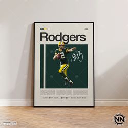 Aaron Rodgers Canvas, Green Bay Packers Print, NFL Canvas, Sports Canvas, NFL Fans, Football Canvas, NFL Wall Art, Sport