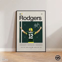 Aaron Rodgers Canvas, Green Bay Packers Print, NFL Canvas, Sports Canvas, NFL Fans, Football Canvas, NFL Wall Art, Sport