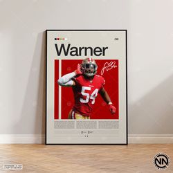 Fred Warner Canvas, San Francisco 49ers Print, NFL Canvas, Sports Canvas, Football Canvas, NFL Wall Art, Sports Bedroom