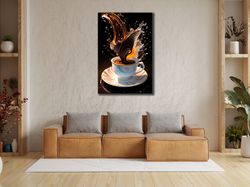 Coffee Canvas Art, Kitchen & Dining Wall Decor, Artwork, Canvas Ready to Hang, Print Art, Restaurant Art Poster, Coffee