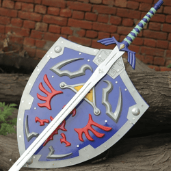 CUSTOM Hand Forged Stainless Steel The LEGEND of ZELDA Full Tang Skyward Link's WITH SHEILD with Scabbard-Costume Armor