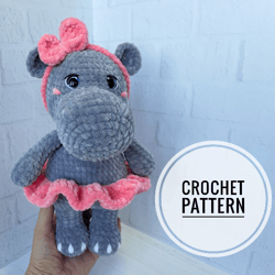Hippo Crochet Pattern, Safari baby shower