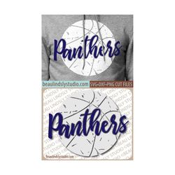 Panthers Basketball SVG File, Grunge Panther SVG, DIY Basketball Mom Shirt, Grunge Basketball svg File For Silhouette, s