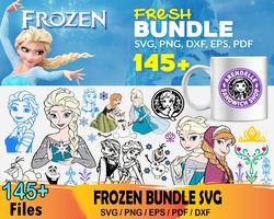 145 Frozen Bundle Svg, Frozen Svg, Elsa Svg, Anna Svg
