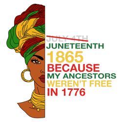 Junteenth 1865 Because My Ancestors Weren't Free In 1776 Svg, Junteenth Svg, Black History Svg, Independence Day Svg (5)