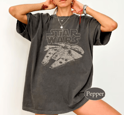 Vintage Starwars Shirt, Starwars Disneyland, Disney Comfort Color Shirt, Star Wars Millennium Falcon Shirt