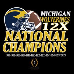 Michigan Wolverines 12 Time National Champions SVG