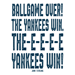 John Sterling Ballgame Over The Yankees Win Svg