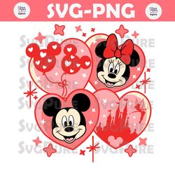 Mickey and Minnie Valentines Balloon Castle SVG