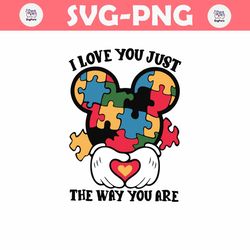 I Love You Just The Way You Are Mickey Austim SVG