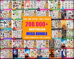 200000 Ultimate Mega Bundle Svg, Bestseller Designs