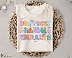 Custom Title Happiest Grandma On Earth Groovy Shirt Disney Mickey Icon Shirt Gre,Tshirt, shirt gift, Sport shirt