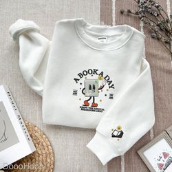 Embroidered A Book A Day Shirt, Embroidered Gift, Book Lover Embroidered files
