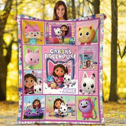 Gabbys Dollhouse Blanket Custom Gabby Blanket Gabby Dollhouse Fleece Blanket Family Birthday Gift 1