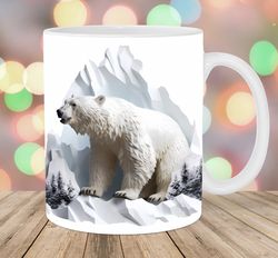 3D Bear Mug, 11oz 15oz Mug, Mug Design