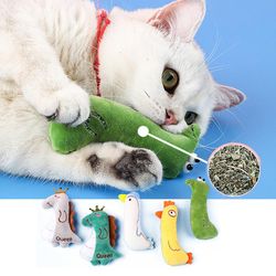 Interactive Plush Cat Toy with Catnip: Funny, Cute, and Dental Care for Kittens