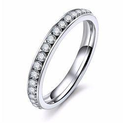 Vienkim Silver Titanium Zinc Alloy CZ Crystal Ring for Women - Elegant Wedding Jewelry 2019