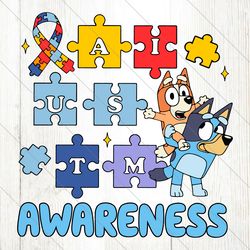 Retro Bluey Bingo Autism Awareness SVG File Digital