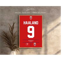 Erling Haaland Norway Jersey Poster (2023/24 Kit) | Minimalist Football Prints |  Wall Art | Soccer Shirts | Football Je