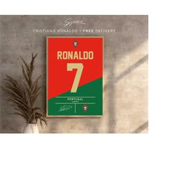 Cristiano Ronaldo Portugal Jersey Poster (2023/24 Kit) | Minimalist Football Prints |  Wall Art | Soccer Shirts | Footba
