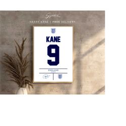 Harry Kane England Jersey Poster (2023/24 Kit) | Minimalist Football Prints |  Wall Art | Soccer Shirts | Football Jerse
