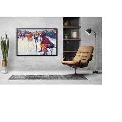 Nigerian Street African Wall Art  Scenery, African Woman Canvas, Nigerian Woman Wall Art, African Decor, Abstract Wall A