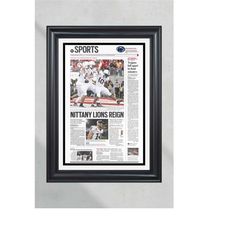 2023 Penn State Nittany Lions Rose Bowl Champions NCAA College Football Framed Front Page Newspaper Print
