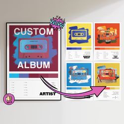 Choose your own album cover poster - Personalized gift for him of her, Minimalist album cover poster, Custom wall art