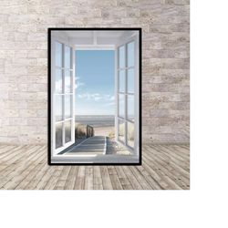 Northsea Beach Window Landscape Poster or Canvas Wall