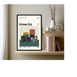 Knives Out Poster, Knives Out Movie, Movie Poster, Retro Modern Art, Minimalist Art, Midcentury Art, Vintage Poster, Wal