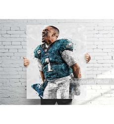 Jalen Hurts Philadelphia Poster, Canvas Wrap, Football framed