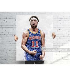 Klay Thompson Poster, Canvas Wrap, Basketball framed print,