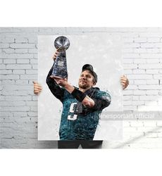 Nick Foles Philadelphia Poster, Canvas Wrap, Football framed