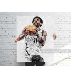 Irving Brooklyn Poster, Canvas Wrap, Basketball framed print,