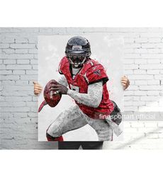 Michael Vick Atlanta Poster, Canvas Wrap, Football framed