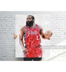 James Philadelphia Poster, Canvas Wrap, Basketball framed print,