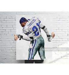 Deion Sanders Dallas Poster, Canvas Wrap, Football framed