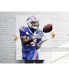 Stefon Diggs Poster, Canvas Wrap, Football framed print,