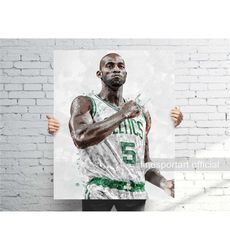 Kevin Garnett Boston Poster, Canvas Wrap, Basketball framed