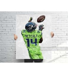 DK Metcalf Seattle Poster, Canvas Wrap, Football framed