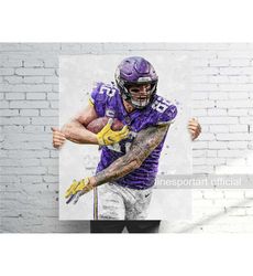 Kyle Rudolph Minnesota Poster, Canvas Wrap, Football framed
