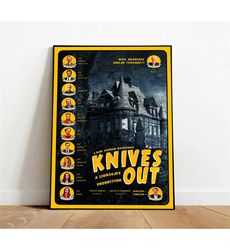 Knives Out Poster, Canvas Wall Art, Rolled Canvas