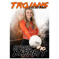 VOLLEYBALL TEMPLATE photoshop sports senior banner template 24x36 inch Photoshop Digital Download