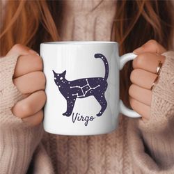 Virgo Coffee Mug, Zodiac Birthday Gift for Her, Horoscope Ceramic Mug