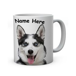 Husky Mug , Personalised Funny Husky Mugs Gifts Novelty Cute Dog Gifts For Him Or Her Coffee Tea Cup For Work Office Or