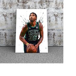 Marcus Smart Boston Poster, Canvas Wrap, Basketball framed print, Sports wall art, Man Cave, Gift, Kids Room Decor