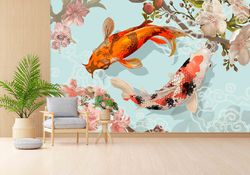 Japanese Koi Fish Paper Art, Fish Wall Stickers, Modern Wall Stickers, Gift For The Home, Animal Wall Poster, Patterns A