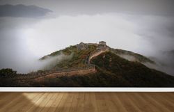 Great Wall of China Wall Poster, Landscape Paper Art, Mountain Landscape Wall Stickers, Nature Landscape Paper Craft, Of